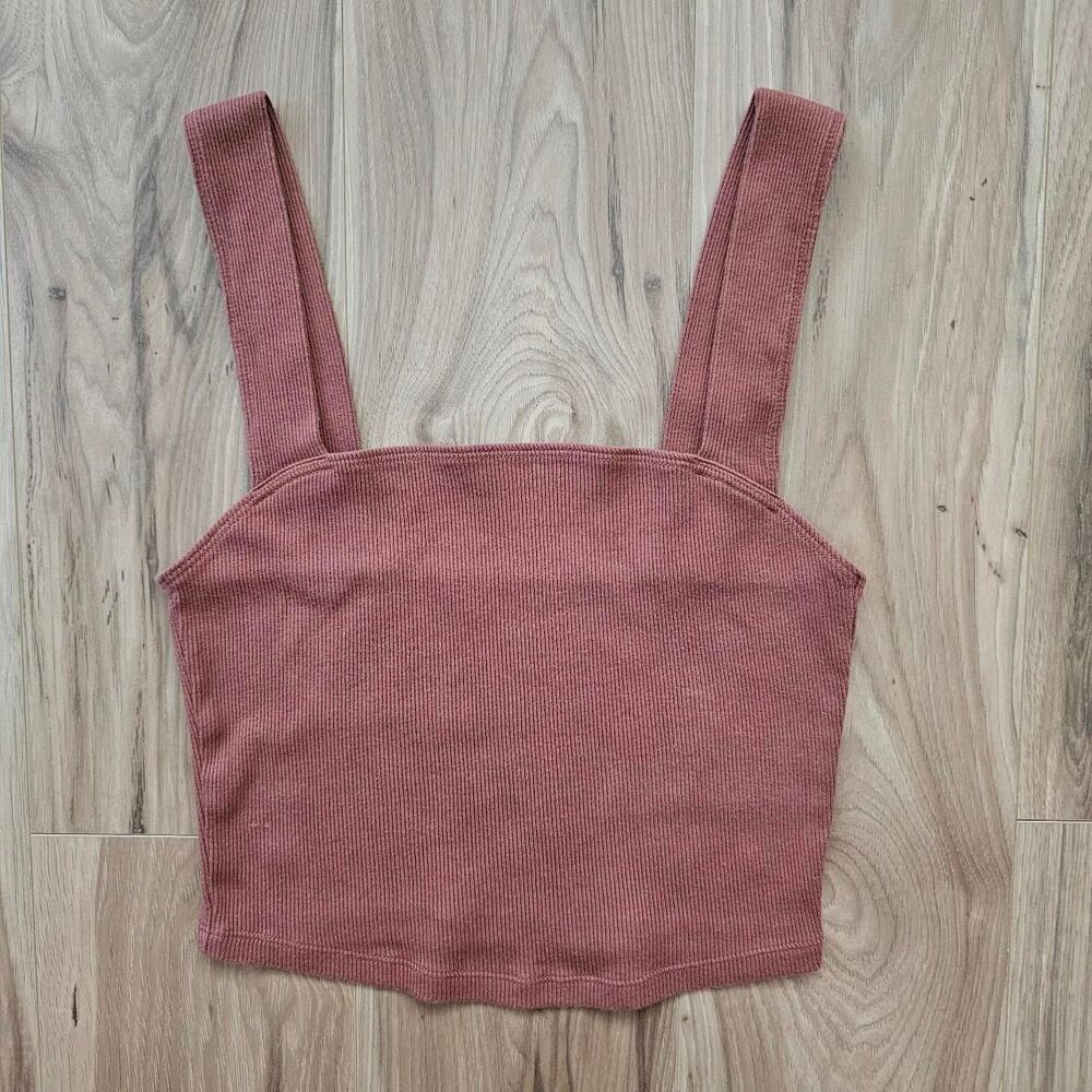 Abercrombie & Fitch orangeish/brown ribbed crop top Size M